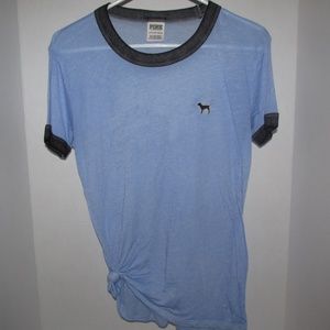 Victoria Secret Pink XS Blue Girl Short Sleeve